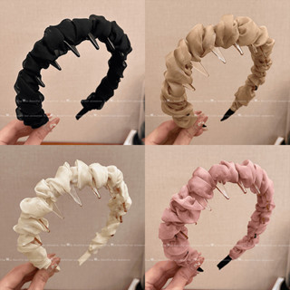 Băng đô quấn tóc lượn sóng chéo thời trang Hàn Quốc dành cho nữ - phụ kiện tóc chống trượt có răng