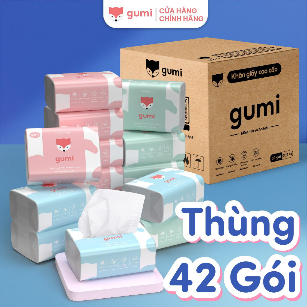 Khăn Giấy Ăn Gumi Thùng 30 Gói Cao Cấp Tiện Lợi