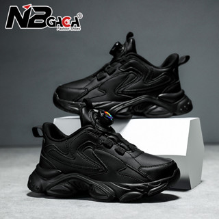 Da Chống Thấm Nước Trẻ Em Đen Giày Thể Thao Đế Mềm Chống Trơn Trượt Giày Bóng Rổ Bé Trai Phong Cách Hàn Quốc Trắng Giày Thường Ngày Cho Bé Gái