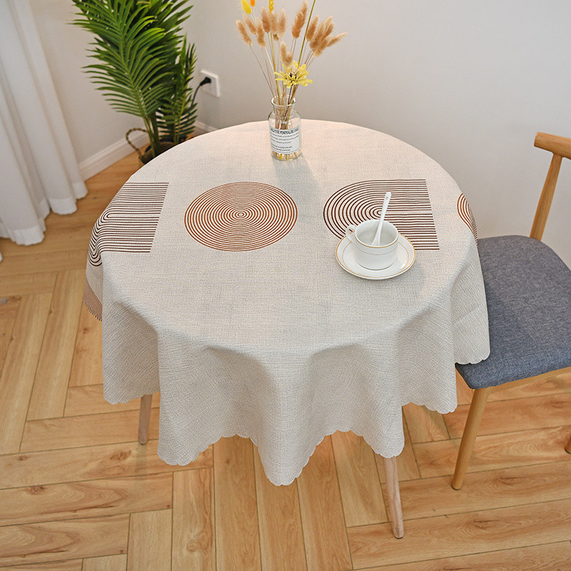 New Product#High-end Tablecloth tpu Dining table cushion ins Round Tablecloth Waterproof Oilproof Wa