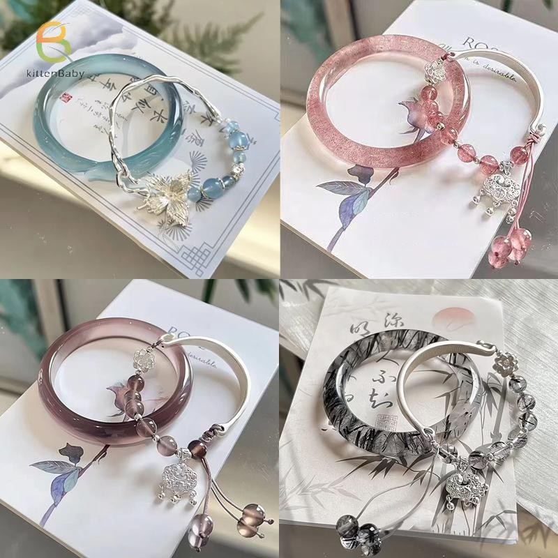 [kittenBaby-t] 2 Chiếc Vòng Tay Nữ Phong Cách Trung Hoa Tinh Tế Cho Nữ Bé Gái Vòng Tay Phong Cách Cổ Đại Đa Năng Phụ Kiện Trang Sức Quà Tặng [Mới]