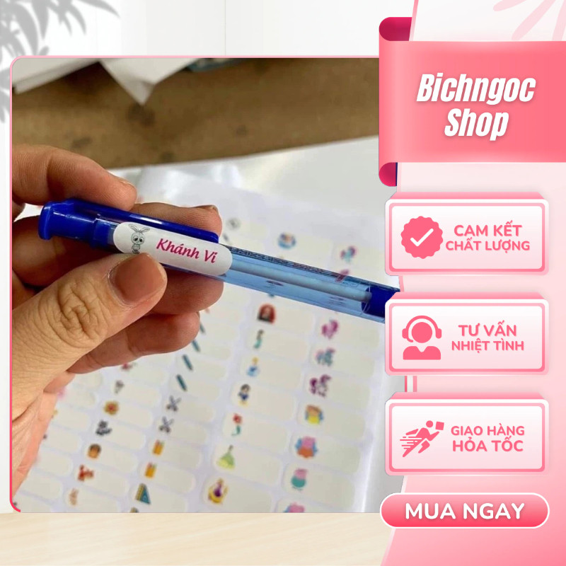 Set 100 Miếng Dán Sticker Tên Bé In Theo Yêu Cầu, Nhãn Dán Sticker Tên Bé - IB Shop Trước Khi Đặt -B