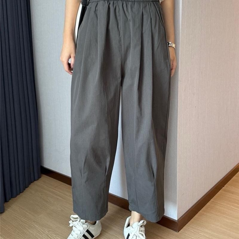 Q368 Quần Baggy Dáng Lửng Đũi Vân Mây Mềm Mát Cạp Chun Lưng Cao | BigBuy360 - bigbuy360.vn