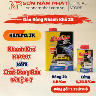 Dầu Bóng Nhanh Khô Kuruma 2K K4090 Tỷ Lệ 4:1 Bộ 1,25 Lít