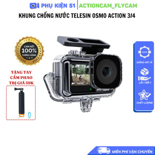Khung vỏ chống nước TELESIN DJI OSMO ACTION 5 PRO 4 3 Chống nước đi bơi, đi lặn 40m