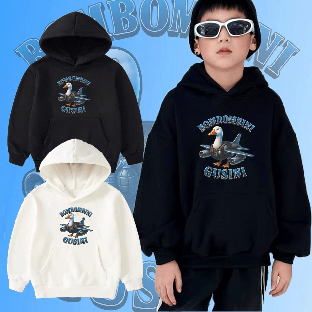 Trẻ em Tung Saur Brainrot Meme Traalero tralala Áo Hoodie thoải mái khi mặc Không co rút
