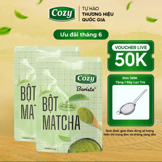 Combo Bột Matcha Cozy Barista, Bột Trà Xanh Pha Matcha Latte Công Nghệ Nghiền Chậm Không Sinh Nhiệt Nhật Bản 200gr