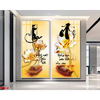 Tranh Tráng Gương - Tranh Treo Tường Phòng Khách Chữ Thư Pháp, Tranh Gia Đình