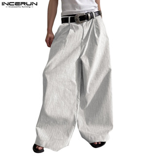 INCERUN Nam Hàn Quốc Phong Cách Lười Cổ Cao Xếp Ly Chắc Chắn Rời Quần Ống Rộng