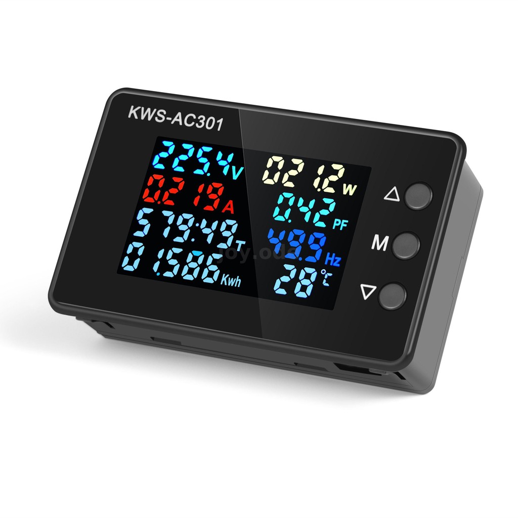 KWS-AC301 8 in1 Vôn kế Ampe kế AC 50-300V Đồng hồ đo năng lượng LED Kỹ thuật số AC Wattmeter Điện 0-