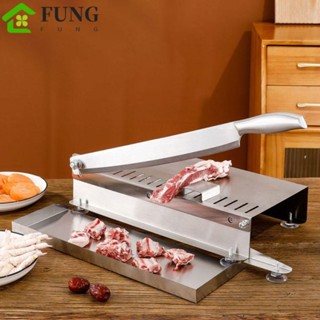 FUNG Máy thái thịt, có khay lưu trữ Máy cắt xương bằng thép không gỉ, Tiện ích nhà bếp Độ dày thủ công Có thể điều chỉnh Máy cắt thịt cừu chống gỉ Máy cắt rau củ