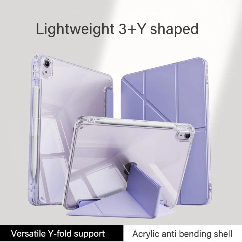 Dành Cho iPad Gen11 A16 2025 7 / 8 / 9 / 10 thế hệ Y Fold Acrylic Vỏ Bảo Vệ Bút Air4 / 5 iPad (A16) 