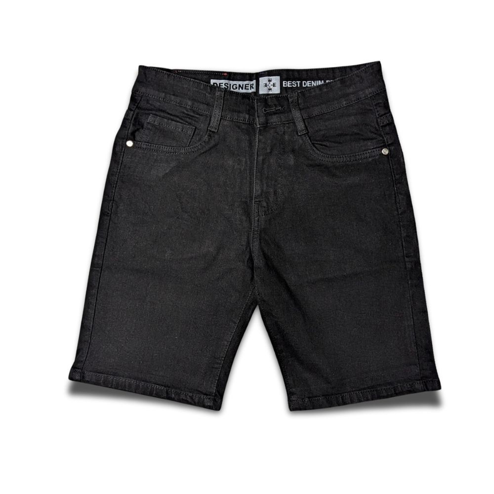 Quần sọt jean nam đen trơn basic dễ phối – A3Store 189 – Form rộng, màu đen cá tính