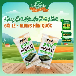 [Lẻ Gói Nhỏ] Rong Biển Hữu Cơ Tách Muối Ăn Liền Alvins Hàn quốc Cho Bé ăn dặm