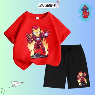 Bộ cộc tay in hình Siêu nhân cho bé trai Quần áo cho bé LaviBaby chất Thun cotton Mềm mịn - LaVB15