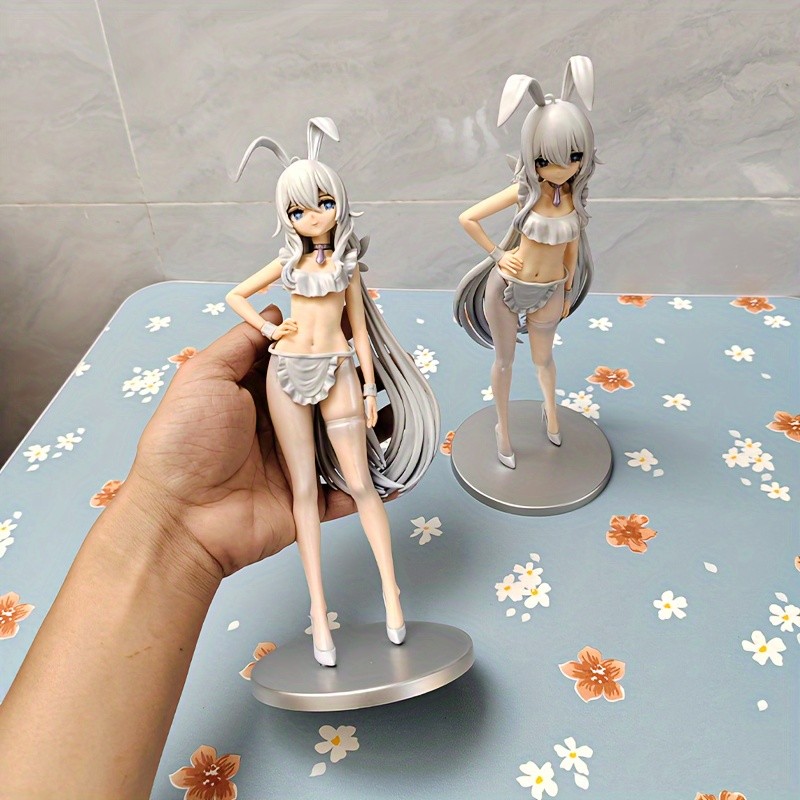 Mô hình nhân vật anime thỏ trắng lười biếng, mô hình cô gái thỏ, mô hình số ác, trang trí mô hình, q