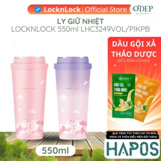 Bình giữ nhiệt LocknLock 550ml LHC3249 Chính hãng Inox 316L chống ăn mòn (phiên bản Peach Blossom) - HAPOS OFFICIAL