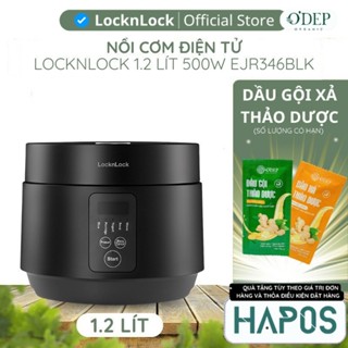 Nồi cơm điện tử mini LocknLock 1.2L 500W Chính hãng, có xửng hấp, 5 chế độ làm sữa chua, giữ ấm 24h - HAPOS KIDS