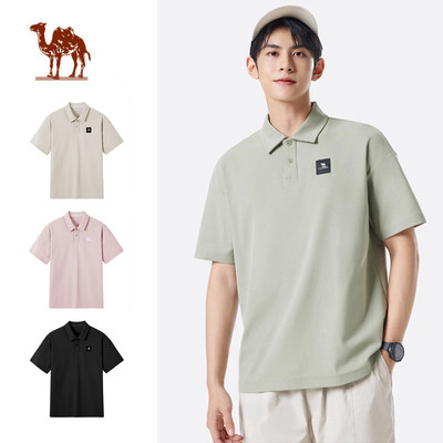CAMEL CROWN  Áo Sơ Mi POLO Nam Tay Ngắn Rời Thoáng Khí Ngoài Trời Top