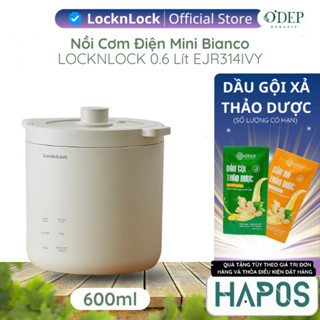 Nồi cơm điện mini 0.6 Lít LocknLock Bianco, Màu ngà EJR314IVY đa chức năng, phủ men sứ - Hapos Mall