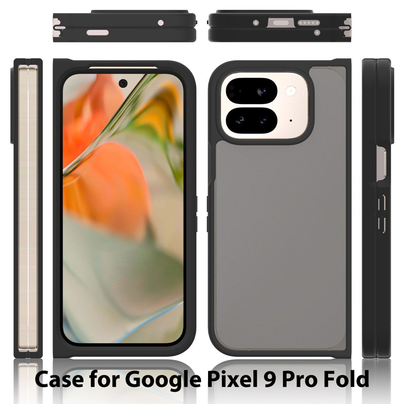 Dành Cho Google Pixel 9 Pro Fold Case ELVEV Matte PC + TPU Anti-Fingerprints Smooth Touch Mờ Cover