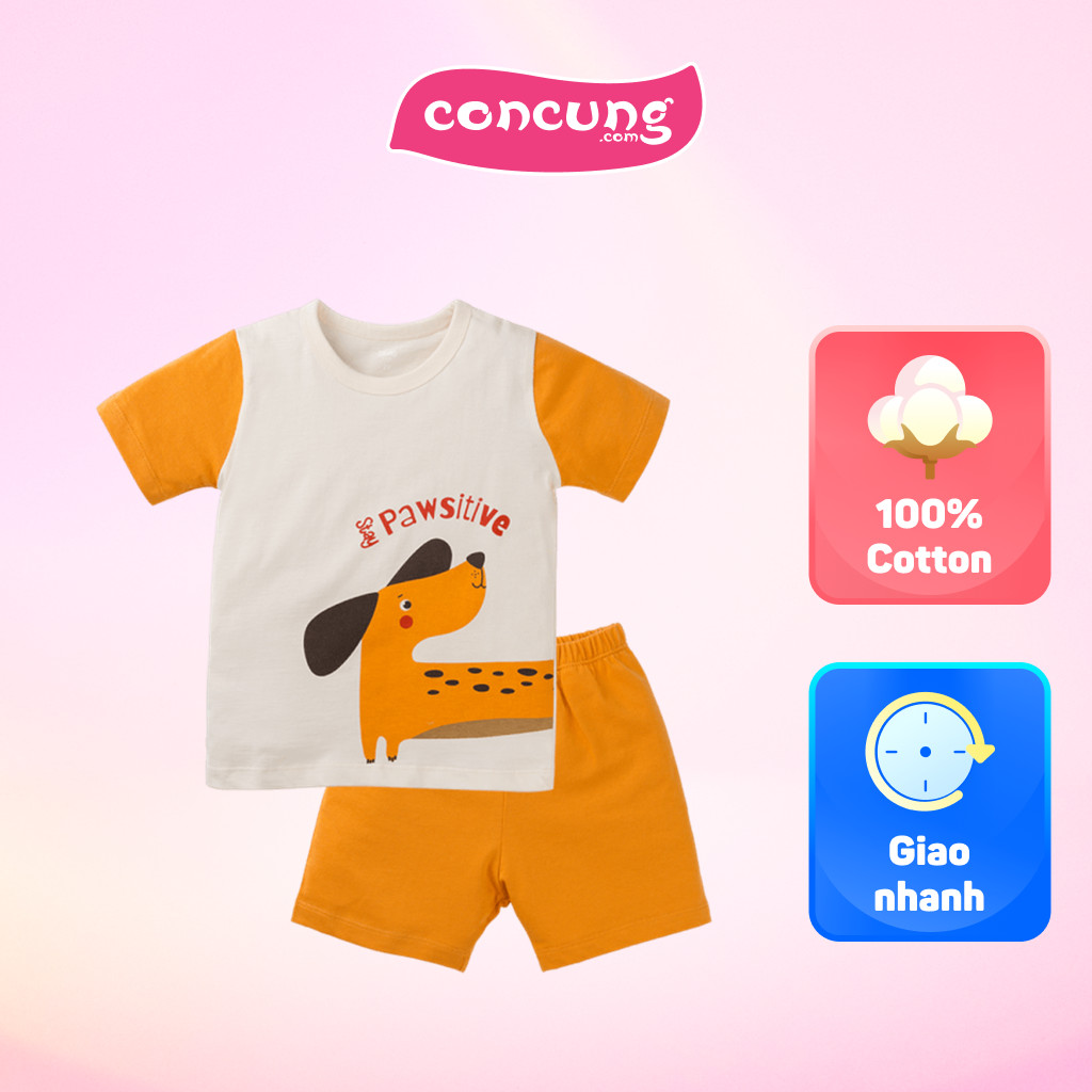 Bộ bé trai ngắn Animo Easy HN0425012 (3Y,Kem-vàng ,TT02)