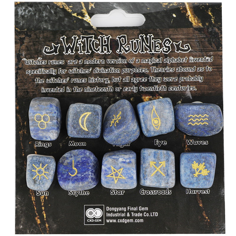 Pha lê tự nhiên 10 runes Hoa văn không đều runes runes runes runes đá runes-blu0113