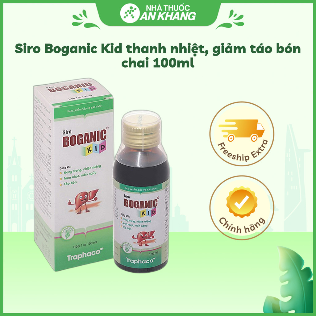 Siro Boganic Kid thanh nhiệt, giảm táo bón chai 100ml