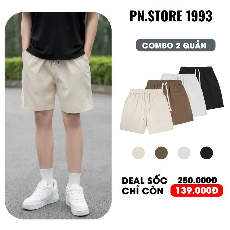 Quần Short Kaki Nam PN.STORE1993 Cạp Chun, Vải KaKi Không Giãn Quần Đùi Nam Thời Trang Hàn Quốc Thoá