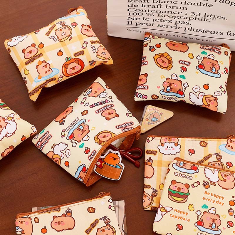 Túi đựng tiền xu Mini có khóa kéo Túi đựng tiền xu Capybara dễ thương