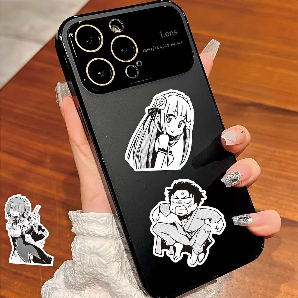 75 Cái Re: Zero Sticker Pack - Đề Can Rem & Emilia Đen Trắng Cho Tạp Chí & Nhật Ký