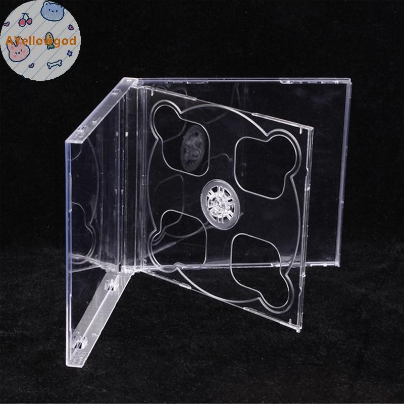 AYellowgod Vuông Trong Suốt Đáy CD Hộp Đựng Đĩa CD Rỗng PP Nhựa Milky Trong Suốt CD Case Dung Tích 2