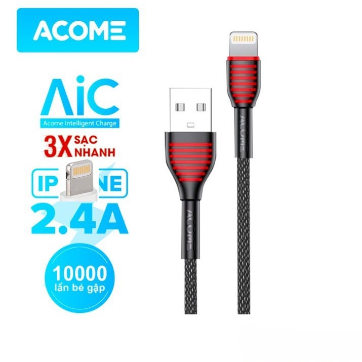 Cáp Sạc Nhanh Type-C Micro USB ACOME Cáp Dù Bền Chắc 100cm