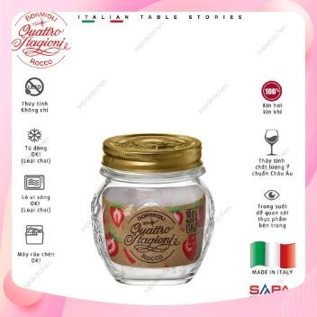 Lọ thủy tinh nắp vặn Quattro 300ml đựng đồ khô, mứt, bánh kẹo