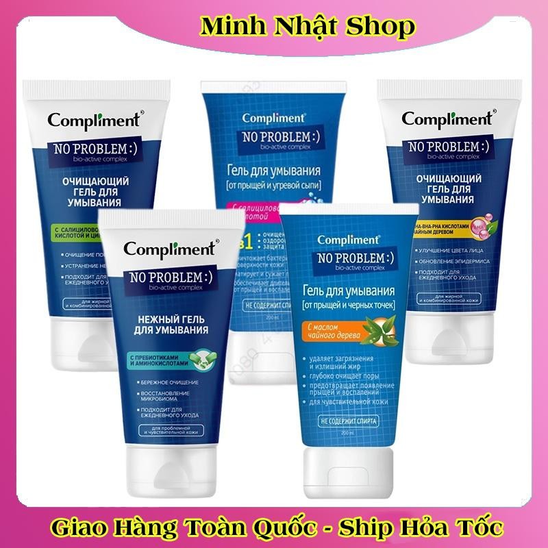 [DATE MỚI] Sữa rửa mặt - Gel NO PROBLEM Compliment chứa Tea Tree Salicylic Acid,giảm viêm,mụn 200ML 