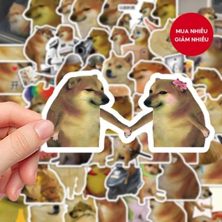 62 Miếng Dán Cheems Dog & Alien - Đề Can Vinyl Chống Thấm Nước Cho Laptop, Vỏ Điện Thoại & Ván Trượt (Meme Funny Design)