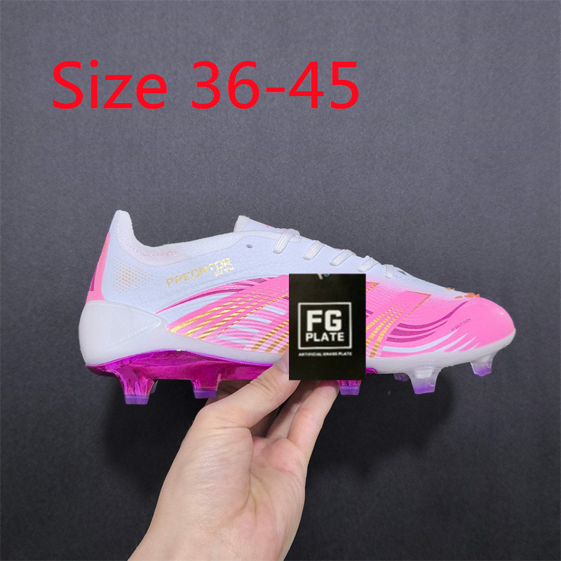 Thiết kế đẹp Predator Độ chính xác + Giày bốt Fg Giày bóng đá Fg Lưỡi 36-45 Nam Thể thao ngoài trời 