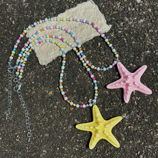 Mùa Hè Dopamine Màu Đính Hạt Sao Biển Vòng Cổ Nữ Phong Cách Xương Đòn Dây Xích Phụ Kiện Cho Ngày Lễ Bên Biển