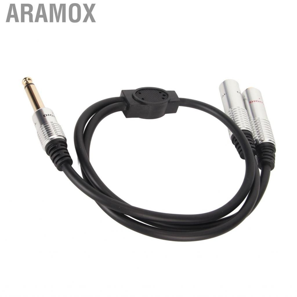 Aramox AWESO-VN 1/4 inch STEREO STEREO SLITTER Y Cáp 6.35mm Mono FLUGS TO KRUAL Nữ Jack dài 19,7 in