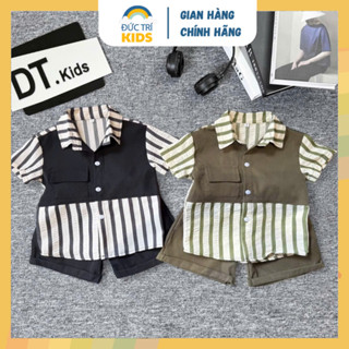 Bộ sơ mi SMBON ngắn bé trai thiết kế nhiều mẫu thời trang style Hàn Quốc, cho bé từ 9-24kg, 1-7 tuổi | ĐỨC TRÍ KIDS