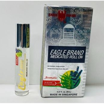 Dầu gió Trắng Con Ó Singapore dạng lăn 8ml chính hãng Eagle Brand Medicated Roll on