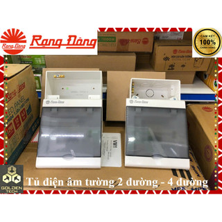 (Chính Hãng) Tủ điện âm tường (Nổi) 2 đường - 4 đường Rạng Đông (Đế nhựa, Đế sắt) Chuyên dùng cho CB 2 cực, MCB 2 tép