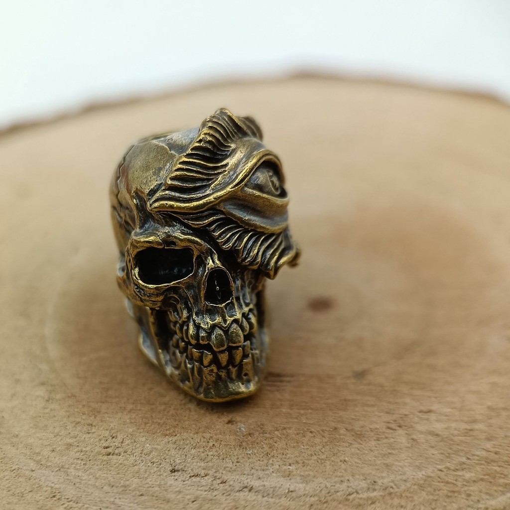 Skull Parasitic Knife Pendant EDC Umbrella Rope Handlight Keychain DIY