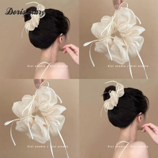 Satin Bow scrunchies-Ngọc trai tôn tạo Hàn Quốc tóc Quan Hệ Đối với phụ nữ