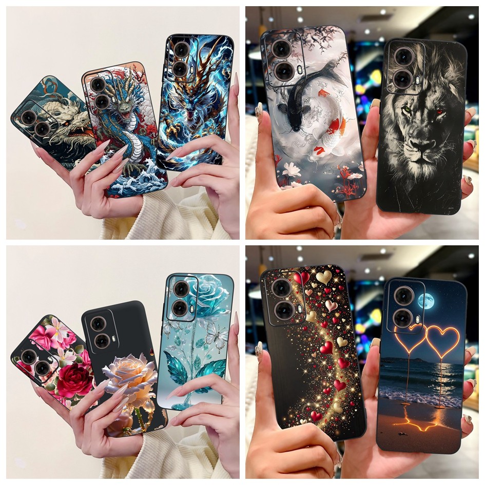Dành Cho Motorola Moto G85 Ốp Lưng XT2427-3 Ốp Điện Thoại Cool Lion Dragon Hoạt Hình Mềm Bảo Vệ Cho 