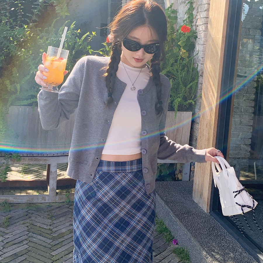 YAYUAN K Dệt Kim Cardigan Nữ Phong Cách Mới Cổ Tròn Thời Trang Mỏng Nhìn Thêu Áo Khoác Nhỏ Pur | BigBuy360 - bigbuy360.vn