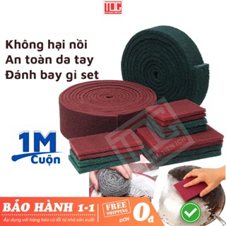 Cuộn giẻ cọ xoong nồi TDG dài 1m đánh bay gỉ set miếng chà nhám bọt biển rửa chén bát làm sạch vết ố vết đen do cháy