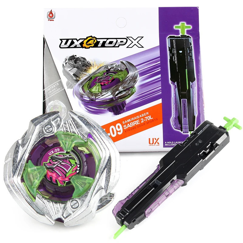 Bey X UX-09 Starter Samurai Sabre với Sword Launcher Set Beyblades Burst Spinning Toy Battle Top Đồ 