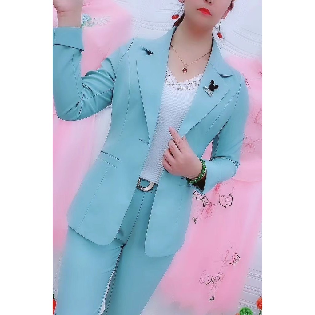 SUIT SUIT Đơn / SUIT Màu Trơn Mỏng SUIT SUIT Nữ Đầu Xuân 2025 Phong Cách Phương Tây Mỏng Hơn Nhìn Ch