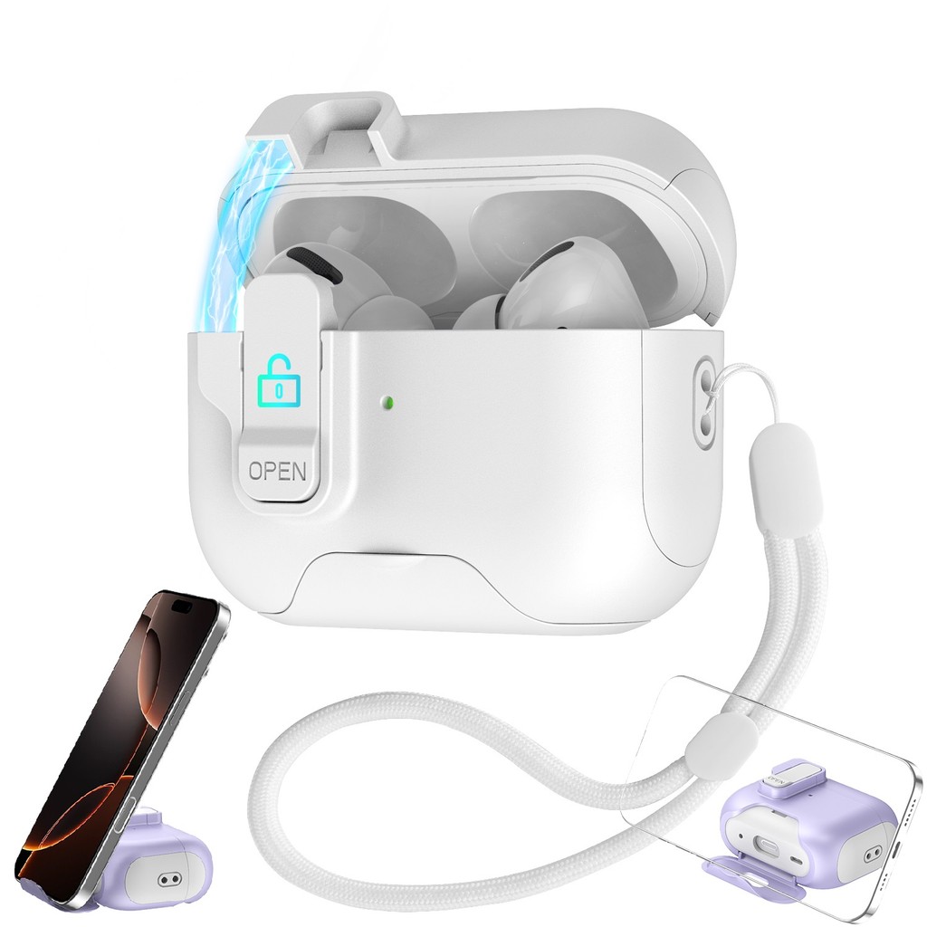  Vỏ bật lên tự động chân đế hộp bảo vệ tai nghe hộp đựng tai nghe Apple cho AirPods 4 3 2 1 Pro 2 3 4 hộp bảo vệ 